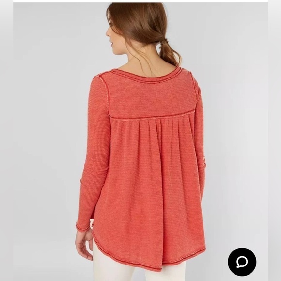 FREE PEOPLE WE THE FREE Kai Thermal Henley Top Size XS Oversized - Picture 2 of 16